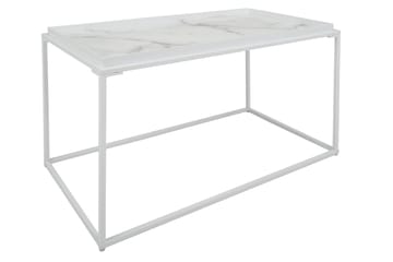 Burwick Soffbord 80 cm Marmormönster Rektangulär - Vit - M öbler - Bord & matgrupp - Soffbord