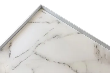 Burwick Soffbord 80 cm Marmormönster Rektangulär - Vit/Brun - Möbler - Bord & matgrupp - Soffbord