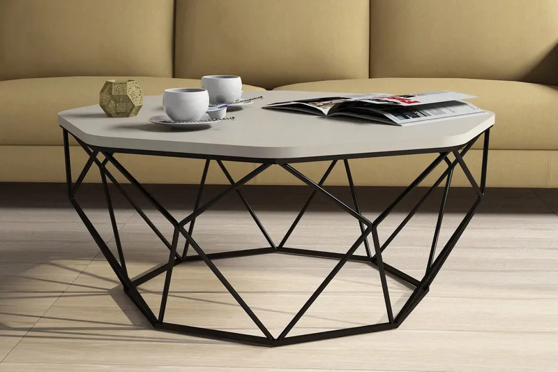 Callear Soffbord 90 cm Kantigt - Grå/Svart - Möbler - Bord & matgrupp - Soffbord