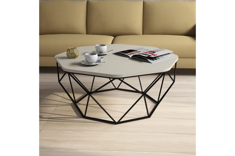 Callear Soffbord 90 cm Kantigt - Grå/Svart - Möbler - Bord & matgrupp - Soffbord