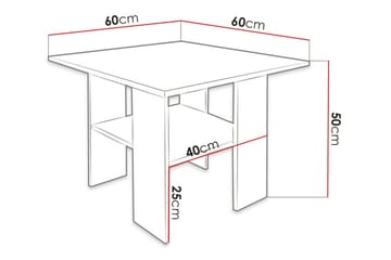 Carnew 60 cm Kvadratiskt Soffbord med Hylla i Mörkt Trä - Svart - Möbler - Bord & matgrupp - Soffbord