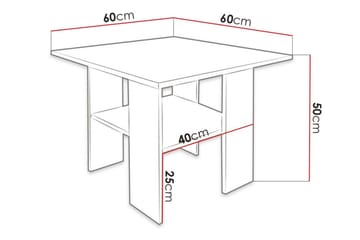 Carnew Kvadratiskt Soffbord 60 cm med Hyllor i Målat Trä - Vit - Möbler - Bord & matgrupp - Soffbord