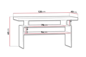 Castillia Soffbord 120 cm med Förvaring Hyllor - Ljus Ask - Möbler - Bord & matgrupp - Soffbord - Soffbord med förvaring