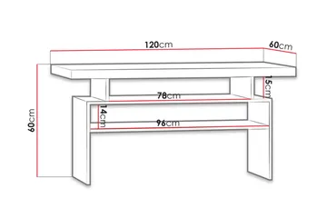 Castillia Soffbord 120 cm med Förvaring Hyllor - Ljus Ask - Möbler - Bord & matgrupp - Soffbord - Soffbord med förvaring