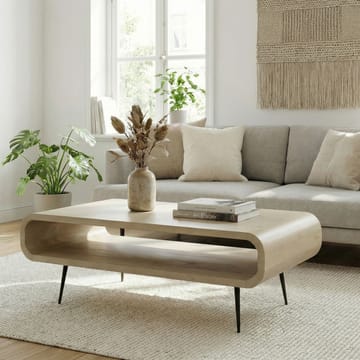 Cevik Soffbord 90 cm i massivt mangoträ - vitlaserad - Möbler - Bord & matgrupp - Soffbord - Soffbord med förvaring