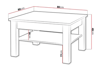 Cezara Soffbord 80 cm med Förvaring Hylla Ek - Möbler - Bord & matgrupp - Soffbord - Soffbord med förvaring