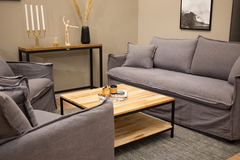 Cirebon Soffbord 80 cm med Förvaring Hylla - Brun/Svart - Möbler - Bord & matgrupp - Soffbord