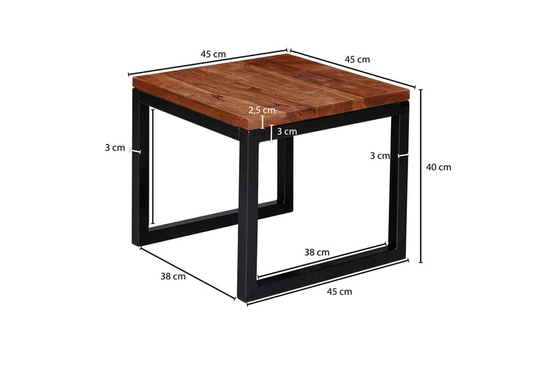 Soffbord Clanton 45 cm - Brun/Svart - Soffbord