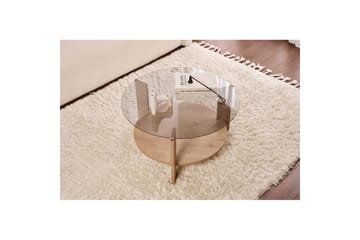 Soffbord Clara 75 cm med Glasskiva - Safir Ek / Rök - Möbler - Bord & matgrupp - Soffbord