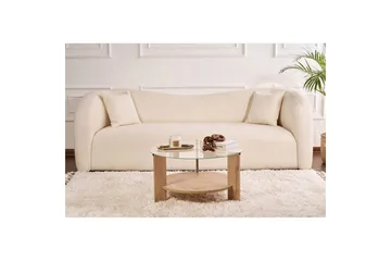 Soffbord Clara 75 cm med Glasskiva - Safir Ek / Transparent - Möbler - Bord & matgrupp - Soffbord