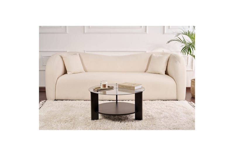 Soffbord Clara 75 cm med Glasskiva - Trä Svart / Rökt - Möbler - Bord & matgrupp - Soffbord