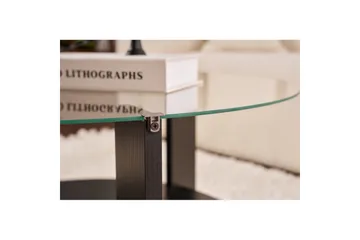 Soffbord Clara 75 cm med Glasskiva - Trä Svart / Transparent - Möbler - Bord & matgrupp - Soffbord