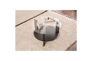 Soffbord Clara 75 cm med Glasskiva - Trä Svart / Transparent - Möbler - Bord & matgrupp - Soffbord