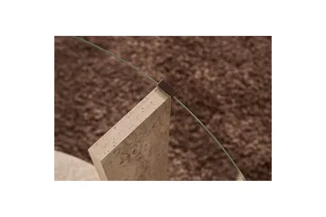 Soffbord Clara 75 cm med Glasskiva - Travertin / Transparent - Möbler - Bord & matgrupp - Soffbord