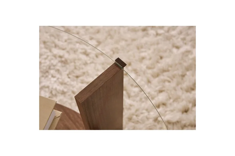 Soffbord Clara 75 cm med Glasskiva - Valnöt / Transparent - Möbler - Bord & matgrupp - Soffbord