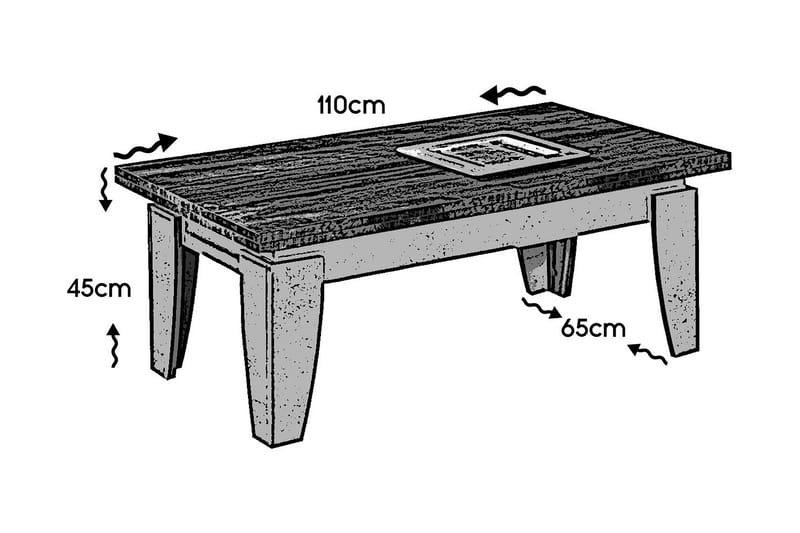 Comfortale 110 cm Rektangulärt Soffbord i Målat Trä - Gråbrun - Möbler - Bord & matgrupp - Soffbord