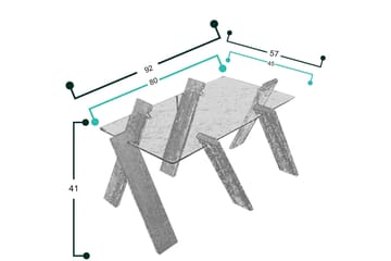 Comfortale Maxi Soffbord 92 cm - Glas/Vit - Möbler - Bord & matgrupp - Soffbord