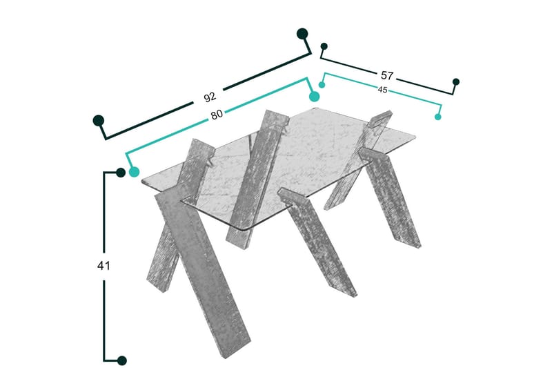 Comfortale Maxi Soffbord 92 cm - Glas/Vit - Möbler - Bord & matgrupp - Soffbord