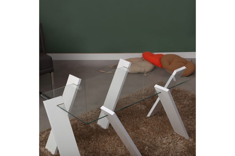 Comfortale Maxi Soffbord 92 cm - Glas/Vit - Möbler - Bord & matgrupp - Soffbord