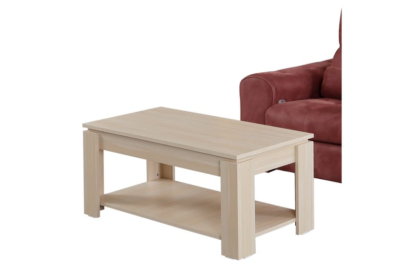 Comfortale Soffbord 104 cm med Förvaring Hylla - Ljus Ekfärg - Möbler - Bord & matgrupp - Soffbord