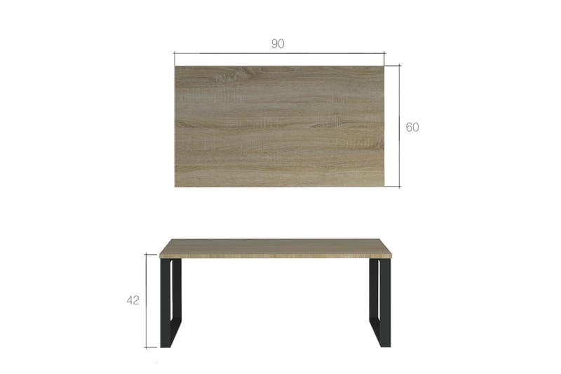 Connel Soffbord 90 cm - Betonggrå/Svart - Möbler - Bord & matgrupp - Soffbord