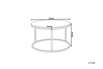 Coralla Soffbord 70 cm Runt Marmormönster - Vit/Guld - Möbler - Bord & matgrupp - Soffbord
