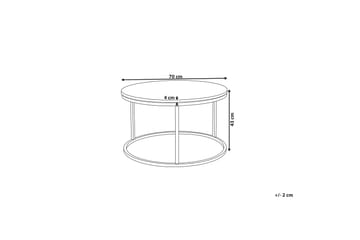 Coralla Soffbord 70 cm Runt Marmormönster - Vit/Koppar - Möbler - Bord & matgrupp - Soffbord