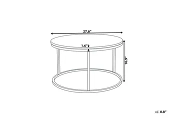 Coralla Soffbord 70 cm Runt Marmormönster - Vit/Koppar - Möbler - Bord & matgrupp - Soffbord