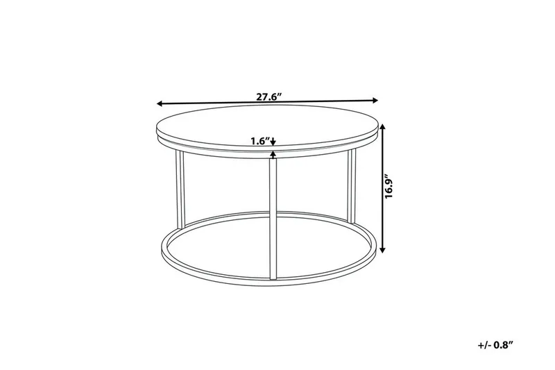 Coralla Soffbord 70 cm Runt Marmormönster - Vit/Koppar - Möbler - Bord & matgrupp - Soffbord