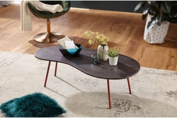 Corkrean Soffbord 122 cm Njurformat - Massivt Trä/Mörkgrå/Koppar - Möbler - Bord & matgrupp - Soffbord