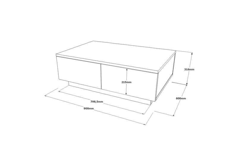 Cranner Soffbord 90 cm - Silver/Antracit - Möbler - Bord & matgrupp - Soffbord
