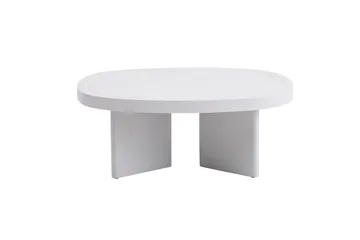 Cream 92 cm Ovalt Soffbord i Trä - Vit - Möbler - Bord & matgrupp - Soffbord