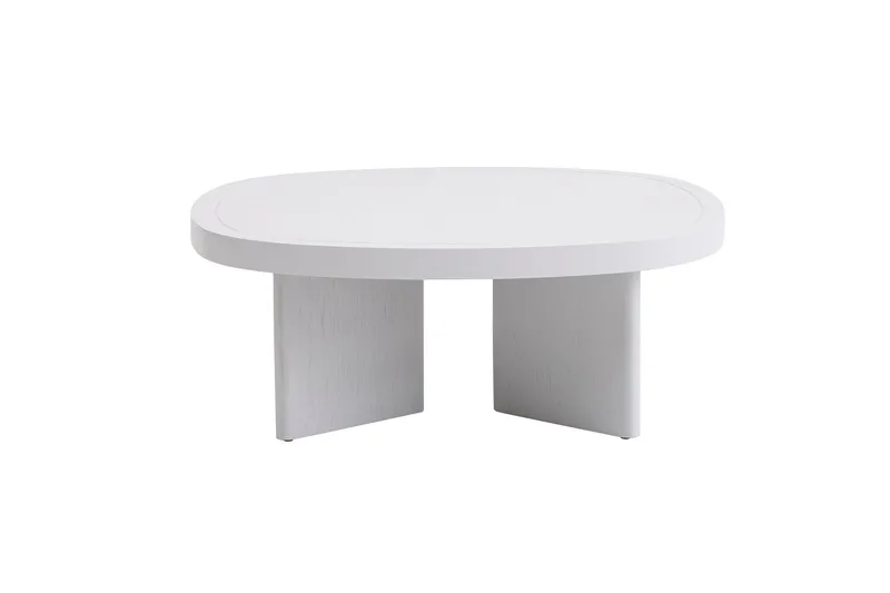 Cream 92 cm Ovalt Soffbord i Trä - Vit - Möbler - Bord & matgrupp - Soffbord