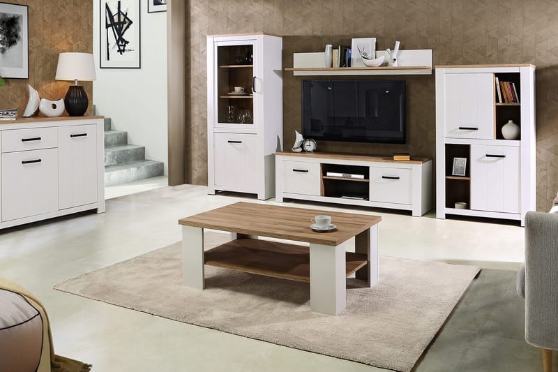 Crumpton soffbord 107 cm - Vit/Brun - Möbler - Bord & matgrupp - Soffbord