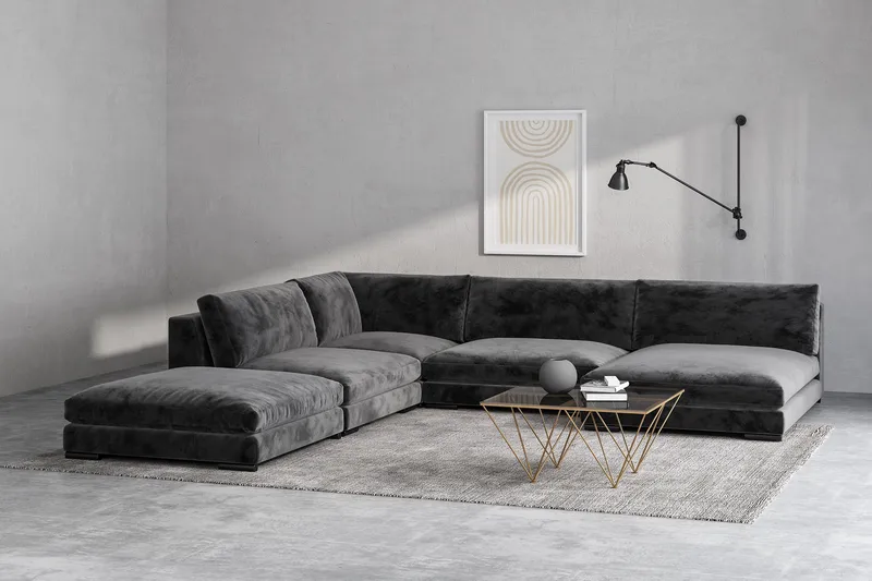 Crystal Soffbord 80 cm - Rökfärgat glas/Mässing - Möbler - Bord & matgrupp - Soffbord