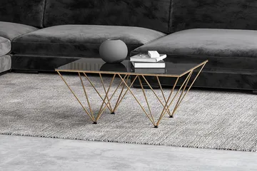 Crystal Soffbord 80 cm - Rökfärgat glas/Mässing - Möbler - Bord & matgrupp - Soffbord