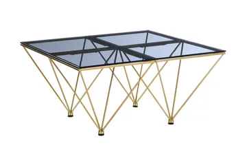 Crystal Soffbord 80 cm - Rökfärgat glas/Mässing - Möbler - Bord & matgrupp - Soffbord