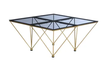 Crystal Soffbord 80 cm - Rökfärgat glas/Mässing - Möbler - Bord & matgrupp - Soffbord