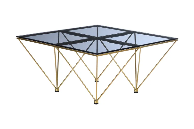 Crystal Soffbord 80 cm - Rökfärgat glas/Mässing - Möbler - Bord & matgrupp - Soffbord