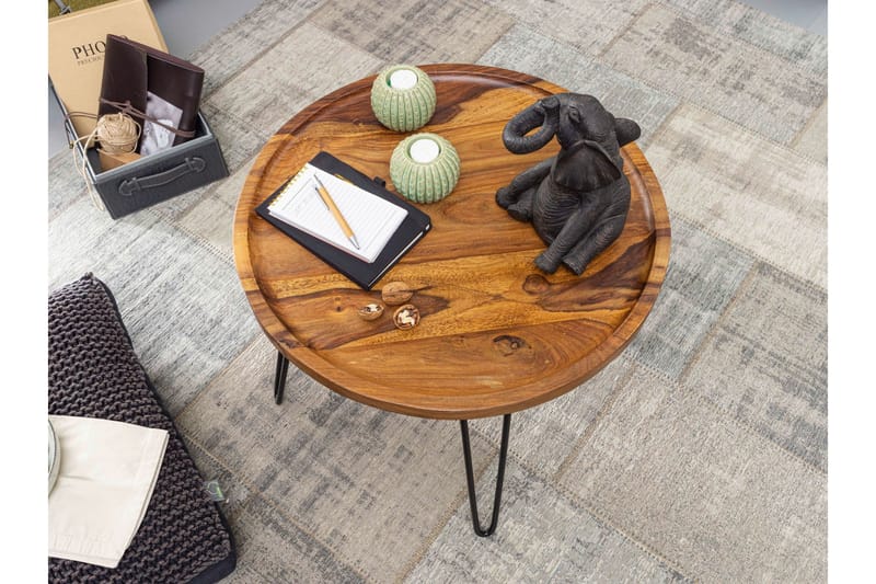 Dannemare Soffbord 60 cm Runt - Massivt Trä/Svart - Möbler - Bord & matgrupp - Soffbord
