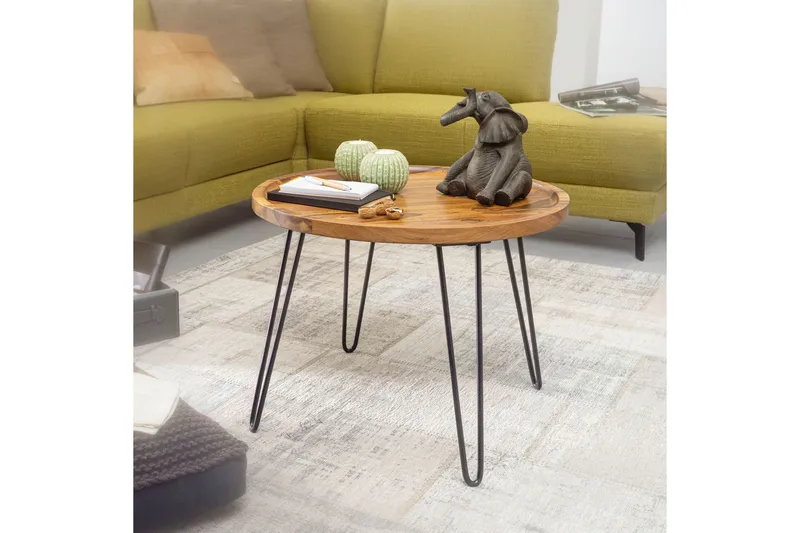 Dannemare Soffbord 60 cm Runt - Massivt Trä/Svart - Möbler - Bord & matgrupp - Soffbord