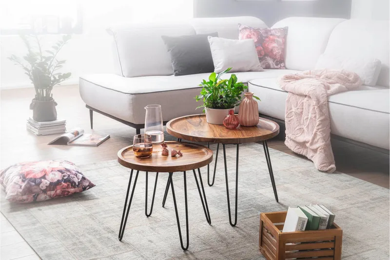 Dannemare Soffbord 60 cm Runt - Massivt Trä/Svart - Möbler - Bord & matgrupp - Soffbord