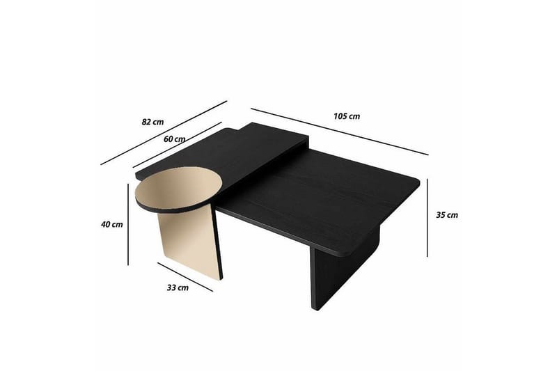 Dasina Satsbord 105 cm - Svart - Möbler - Bord & matgrupp - Soffbord