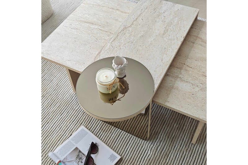 Dasina Satsbord 105 cm - Travertine - Möbler - Bord & matgrupp - Soffbord