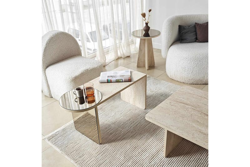 Dasina Satsbord 105 cm - Travertine - Möbler - Bord & matgrupp - Soffbord