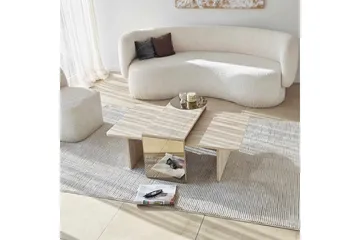 Dasina Satsbord 105 cm - Travertine - Möbler - Bord & matgrupp - Soffbord