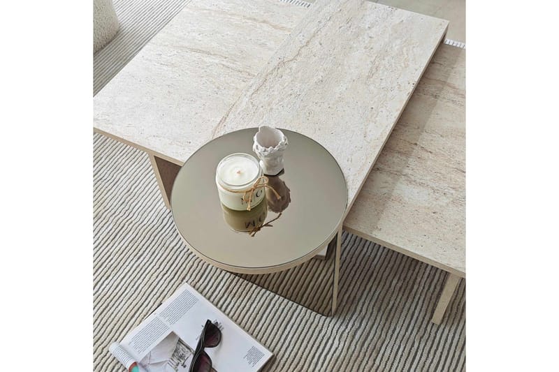 Dasina Satsbord 105 cm - Travertine - Möbler - Bord & matgrupp - Soffbord