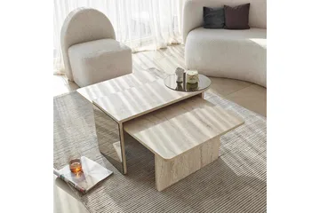 Dasina Satsbord 105 cm - Travertine - Möbler - Bord & matgrupp - Soffbord