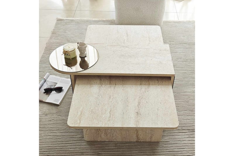 Dasina Satsbord 105 cm - Travertine - Möbler - Bord & matgrupp - Soffbord