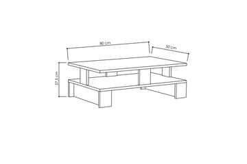 Decorta Soffbord 80 cm med Förvaring Hylla - Mörkgrå - Möbler - Bord & matgrupp - Soffbord - Soffbord med förvaring